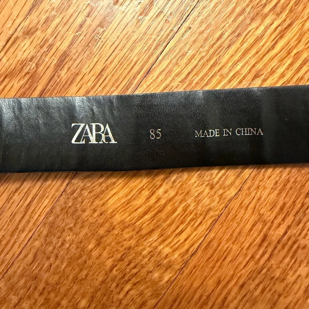 Zara Black velvet Belt with Rhinestone Buckle - Picture 4 of 4